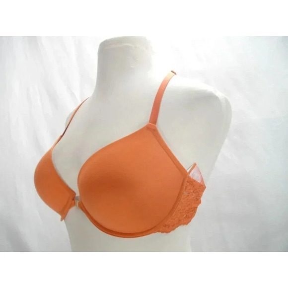 34A Gilligan O'Malley Front Close Everyday Lace Racerback Demi UW Bra Orange NWT - Picture 4 of 8